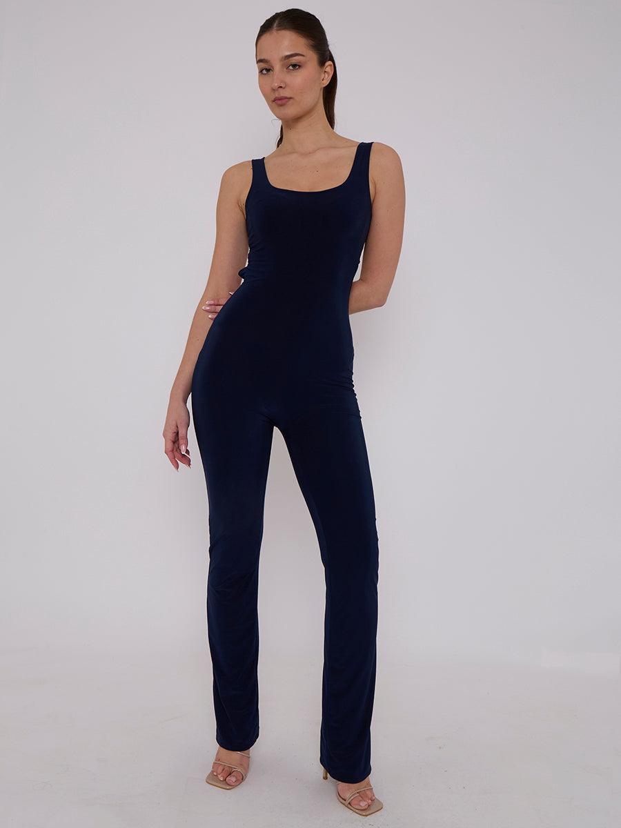 Open Back Slinky Jumpsuit