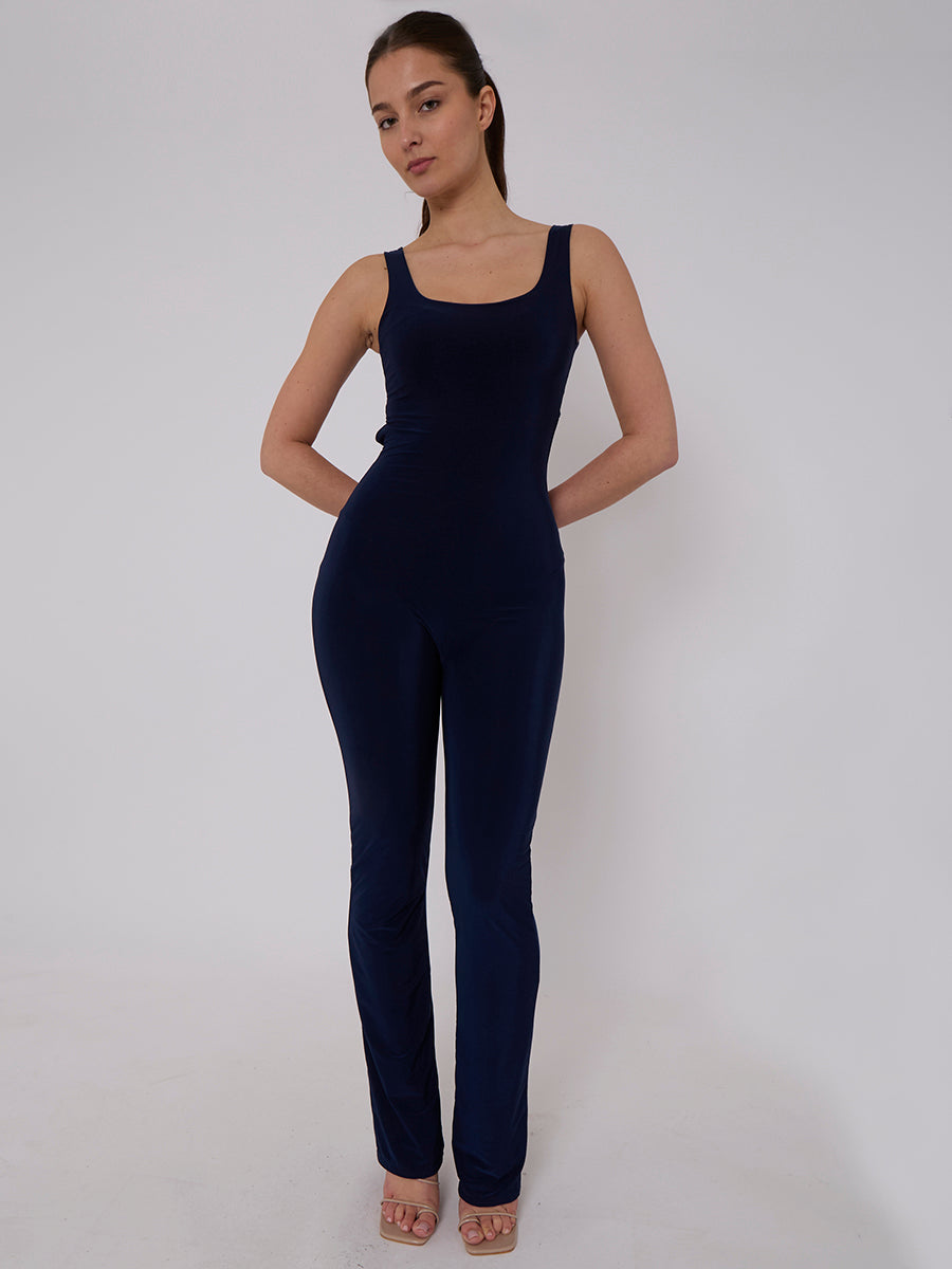 Open Back Slinky Jumpsuit