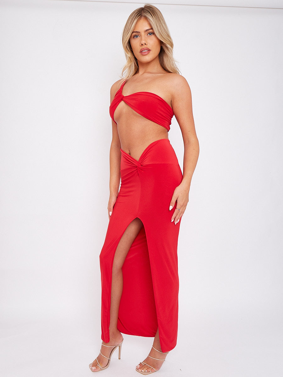 Cross Halter Slinky Ruched Dress