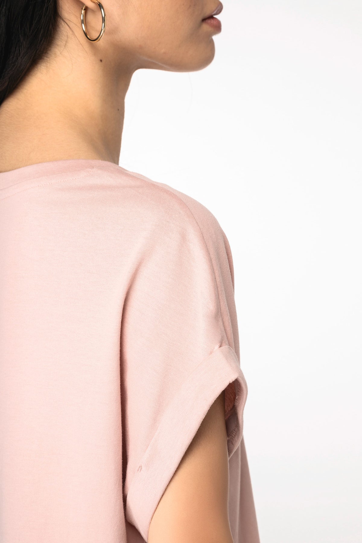 Organic Loose Fit Roll Sleeve T-shirt: Womens