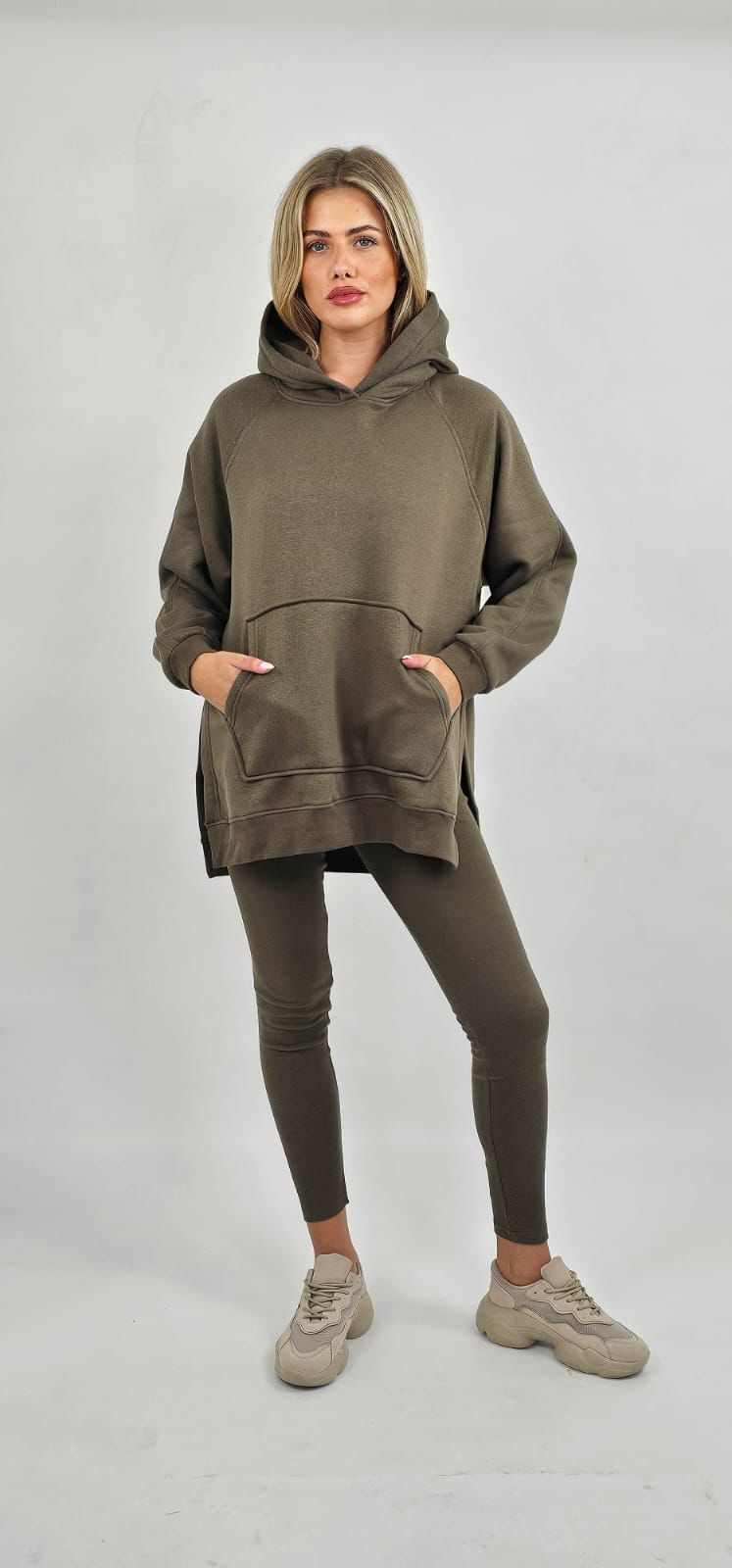 Oversized Split Sides Hoodie & Ribbed Leggings Co-ord