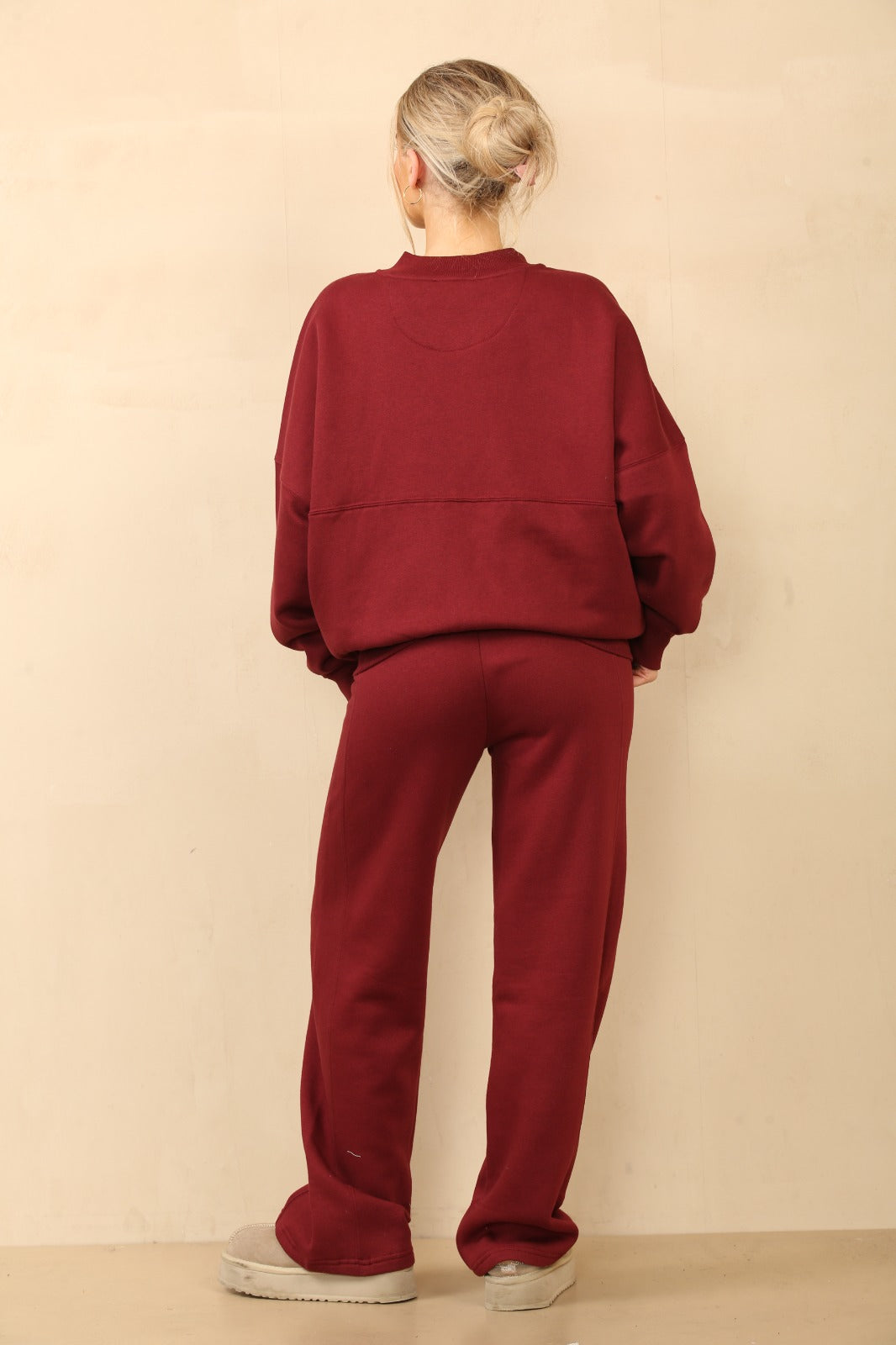Oversized Bomber Style Fleece Zipper Co-ord