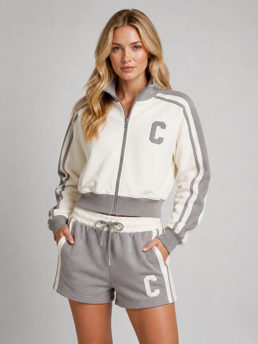 Zip Up Jacket & Shorts Fleece Co-ord
