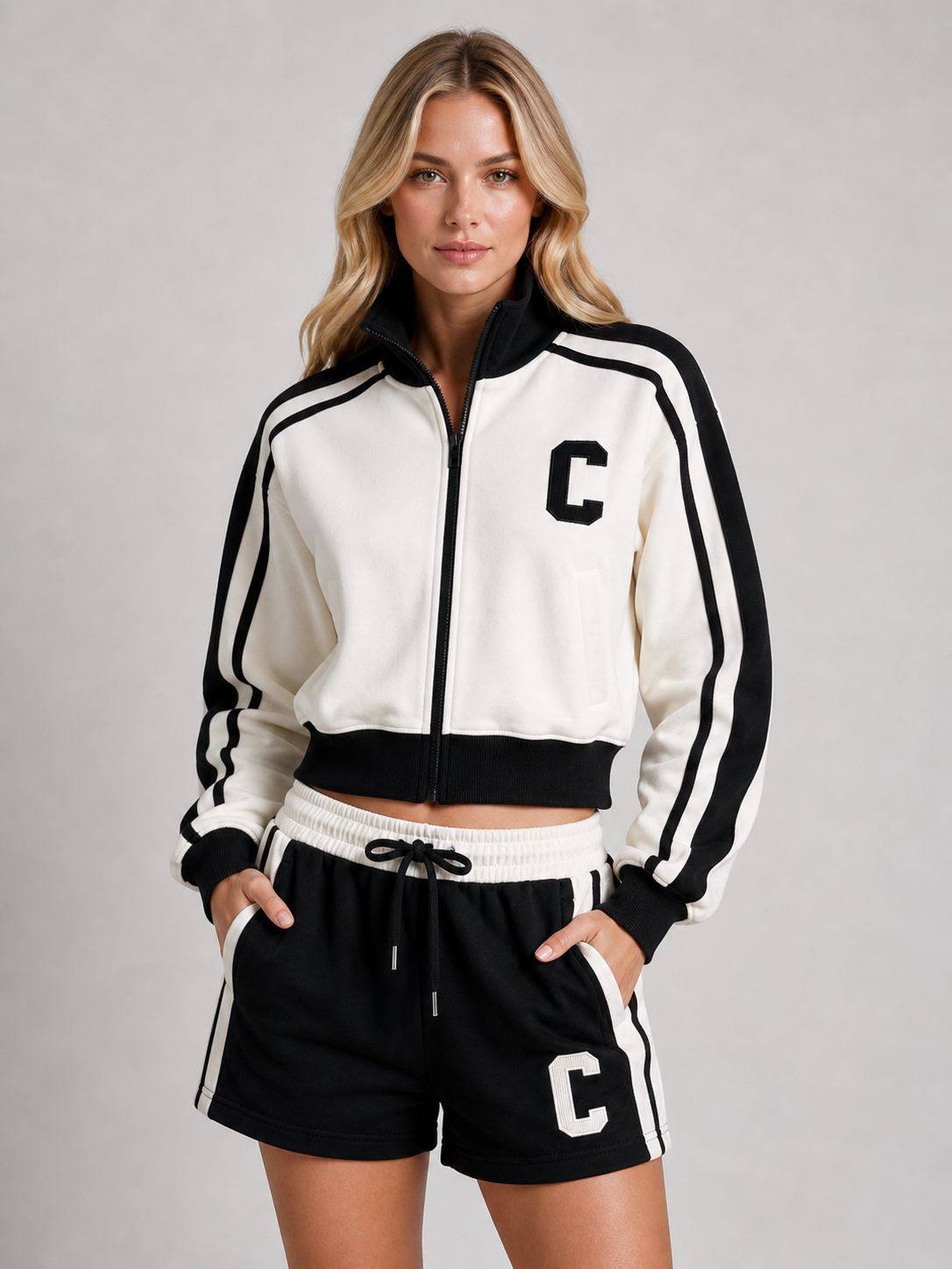 Zip Up Jacket & Shorts Fleece Co-ord