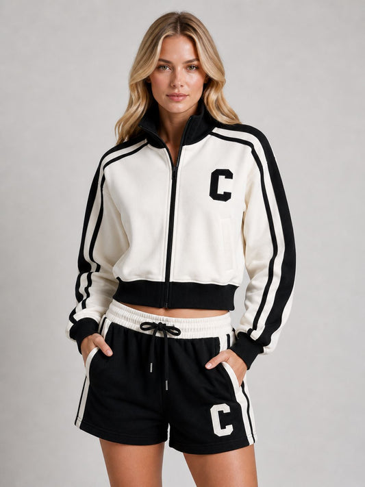 Zip Up Jacket & Shorts Fleece Co-ord
