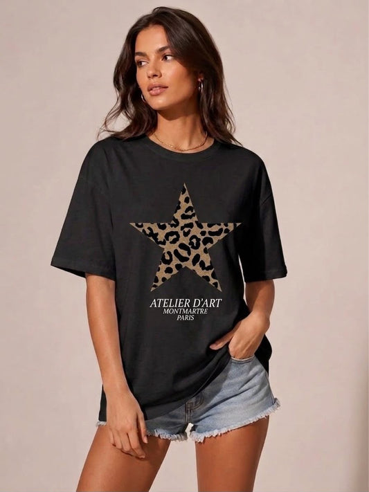Leopard Star Graphic T-Shirt