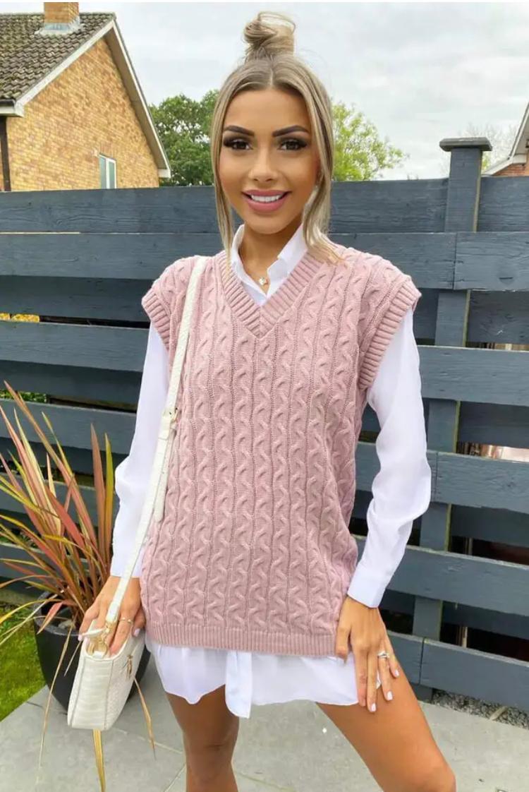 Women's Cable Knit Sleeveless Vest