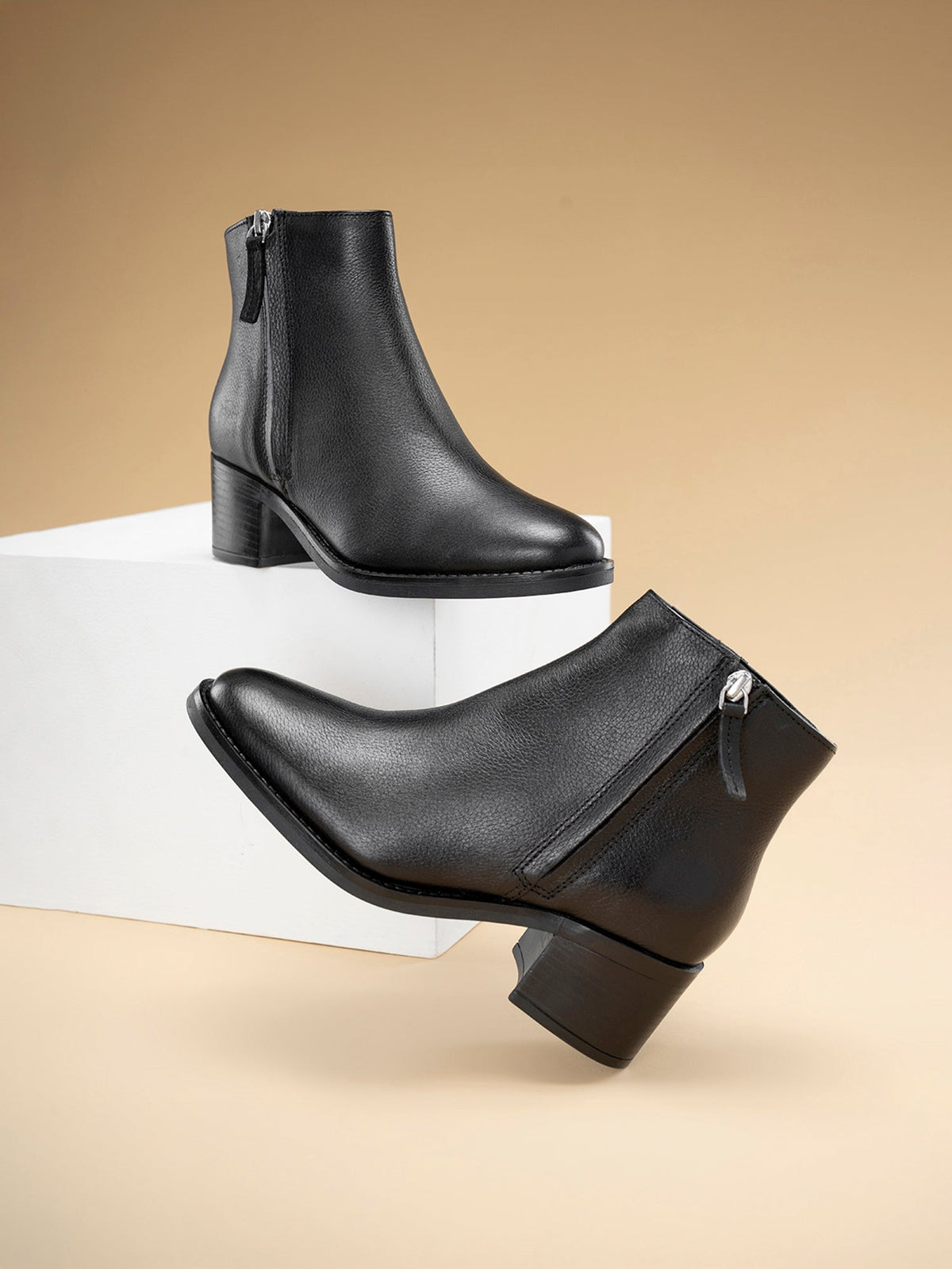 RedTape Leather Boot with Zip Closure