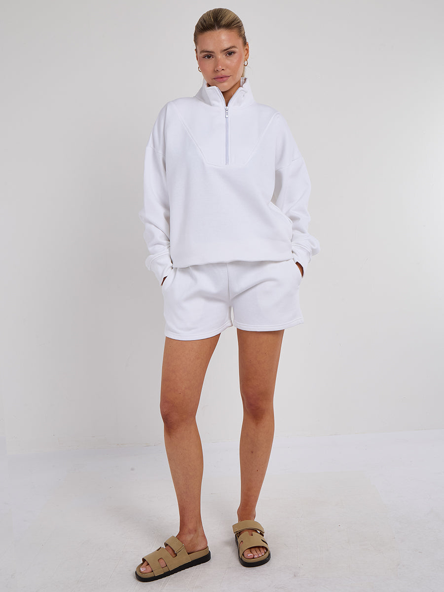 1/2 Zip Top & Shorts Fleece Co-ord