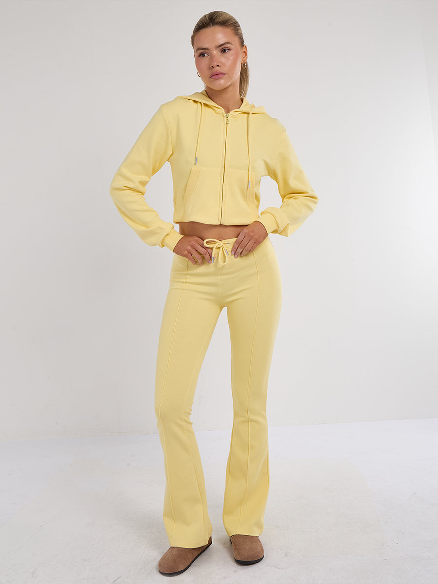 Interlock Cropped Zip Hoodie and Flared Trouser Set