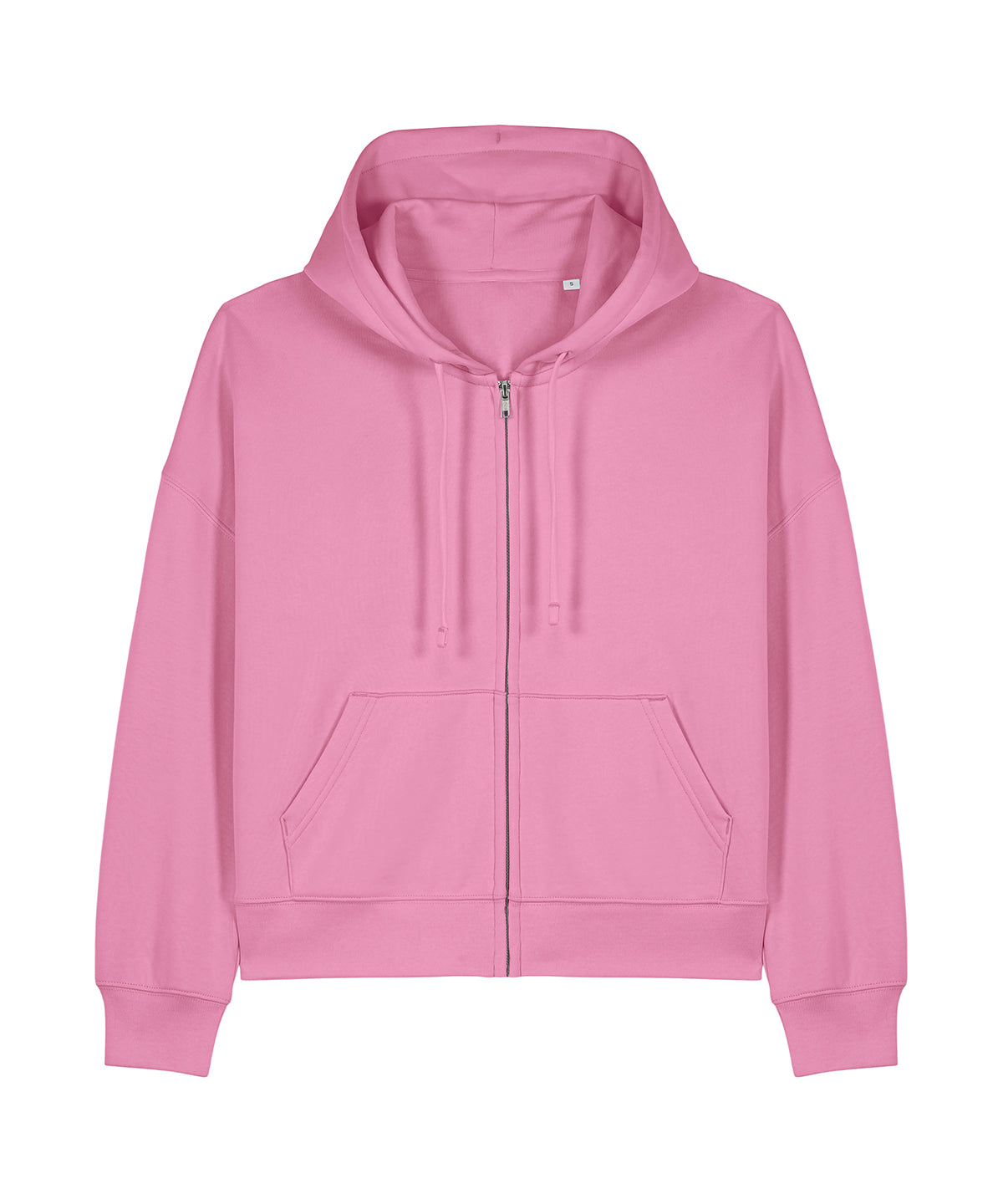 Organic Dropped Shoulder Zipped Hoodie: Womens