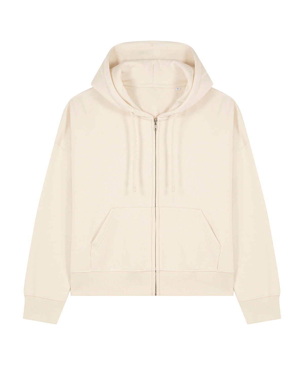 Organic Dropped Shoulder Zipped Hoodie: Womens