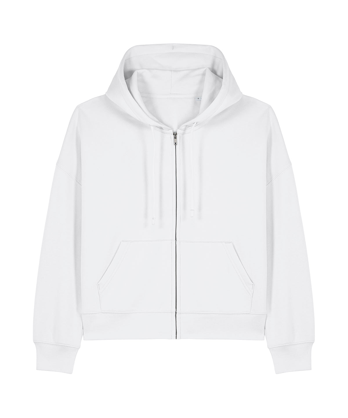 Organic Dropped Shoulder Zipped Hoodie: Womens