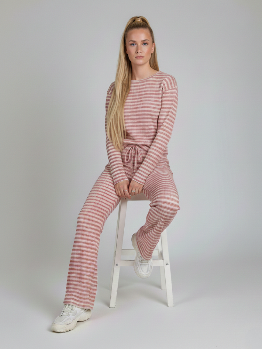 Stripe Long Sleeve Top and Trouser Set