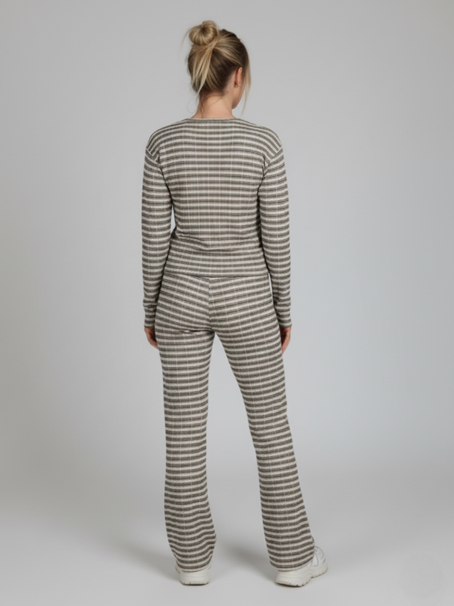 Stripe Long Sleeve Top and Trouser Set