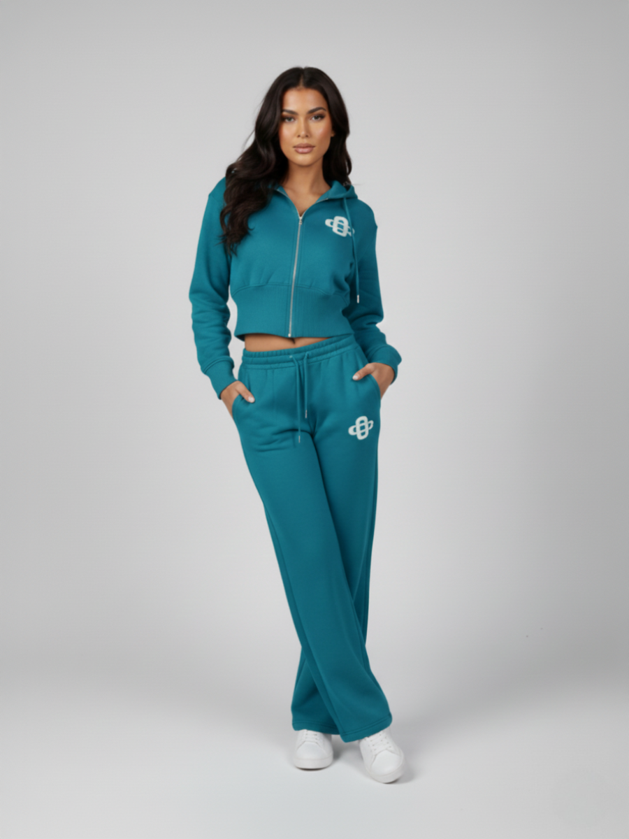 Cropped Hoodie and Jogger Fleece Co-Ord