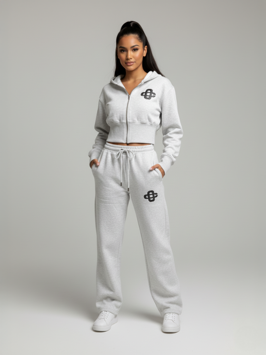 Cropped Hoodie and Jogger Fleece Co-Ord
