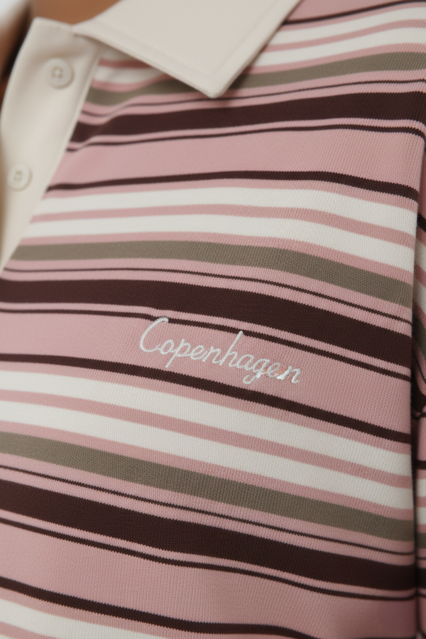 Rugby Collar Stripe Sweatshirt
