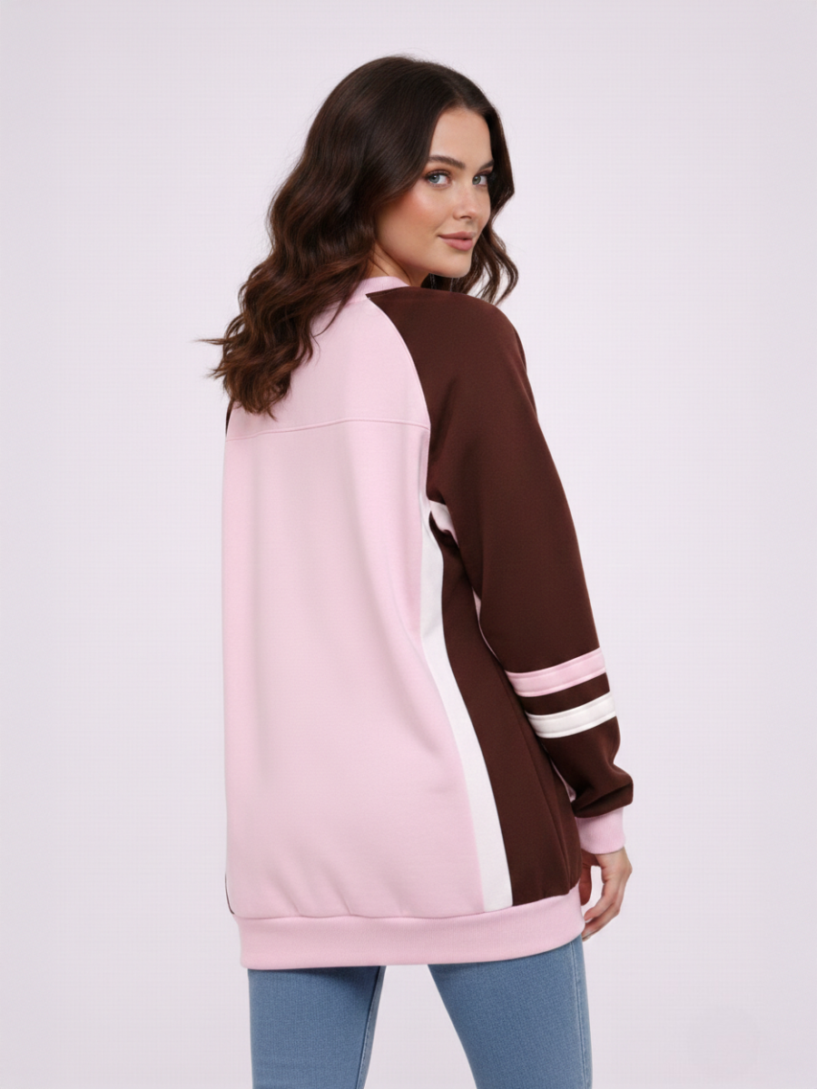 Oversized No.3 Sports V-Neck Sweatshirt