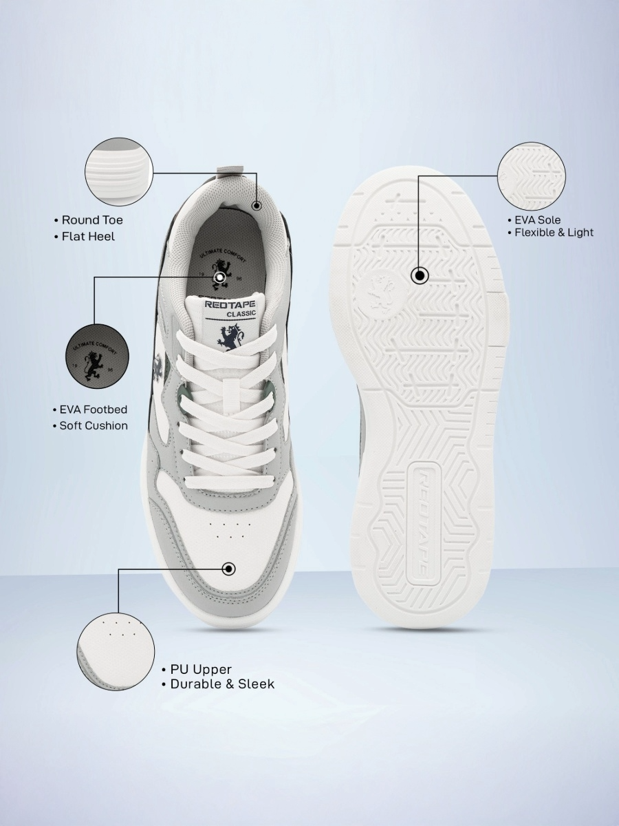 RedTape Mens Retro-Style Low-Top Trainers