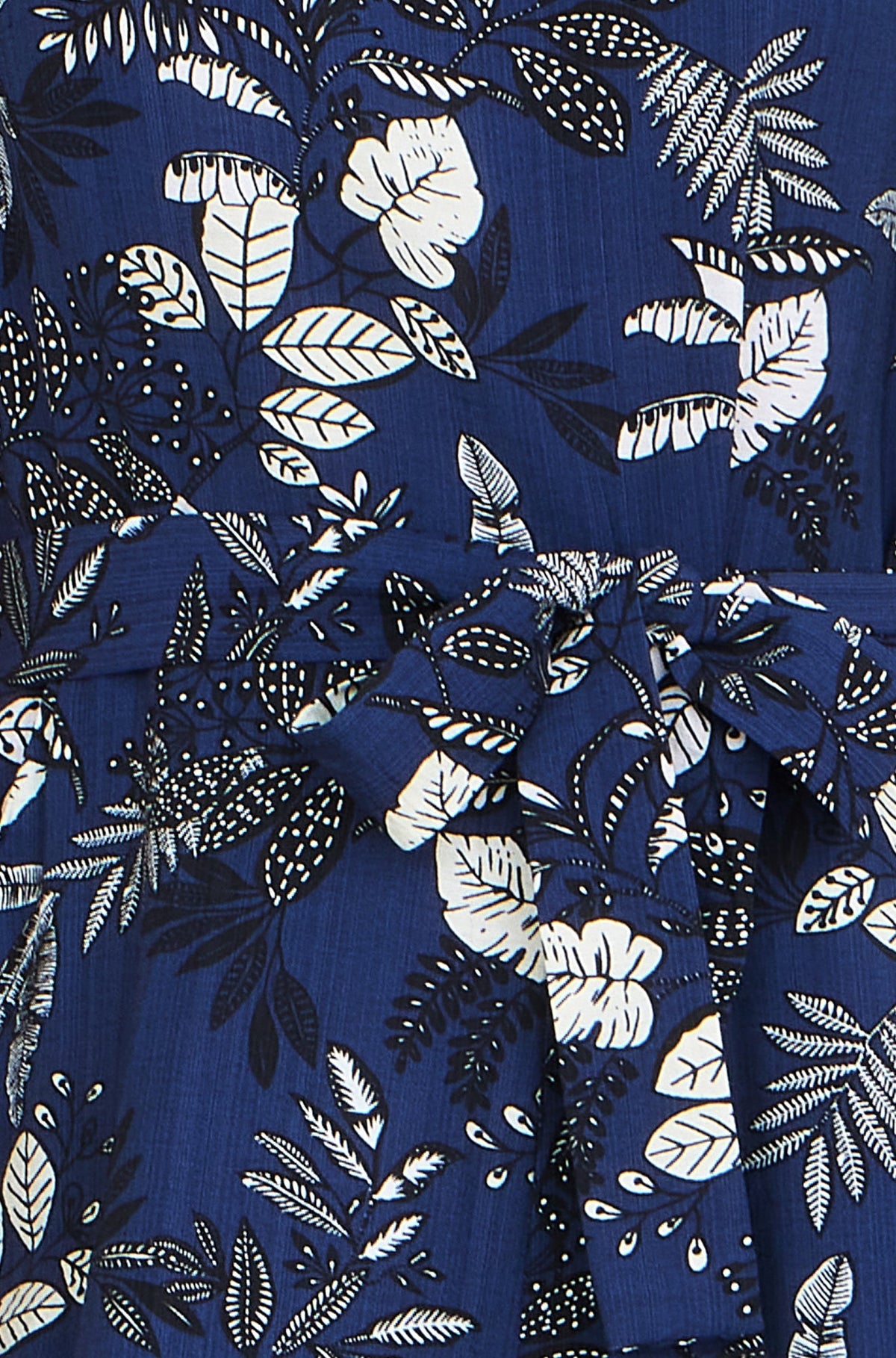 Yumi Navy Leaf Culotte Jumpsuit