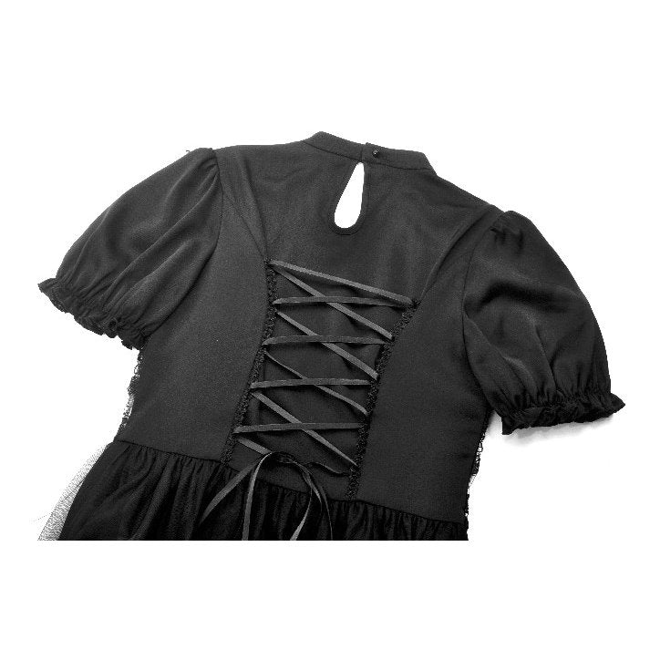 Dark in Love Ebon Rose High-Low Mesh & Lace Goth Dress