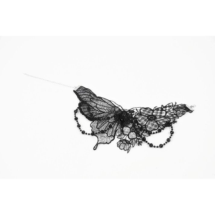 Dark in Love Lysandra Butterfly Lace Beaded Collar