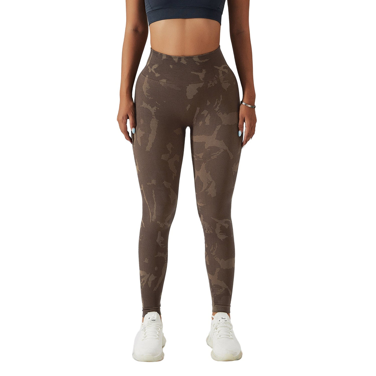 Camouflage Peach Hip Raise Fitness Pants Women's Quick-drying