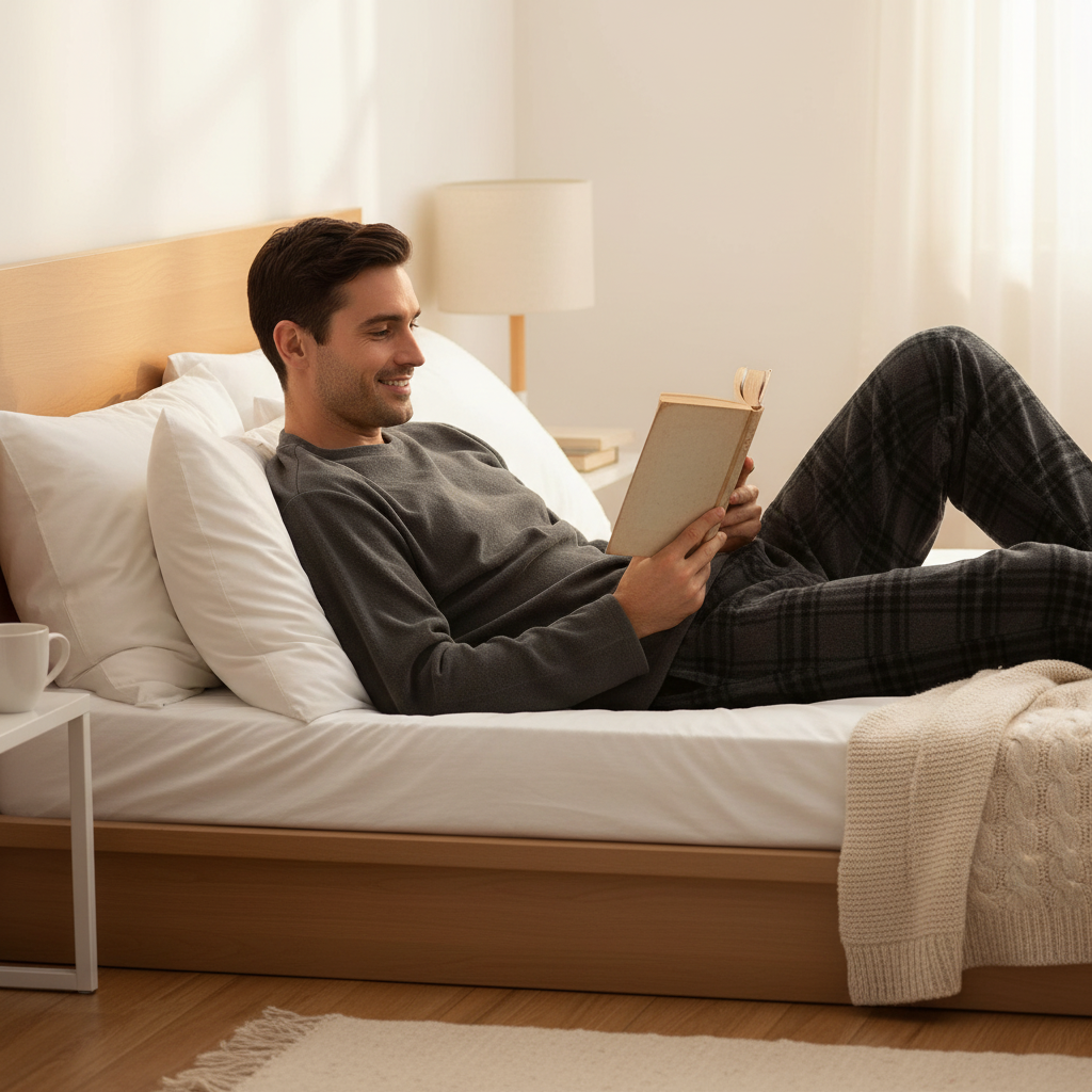 Men's Grey Check Fleece Pyjama Set