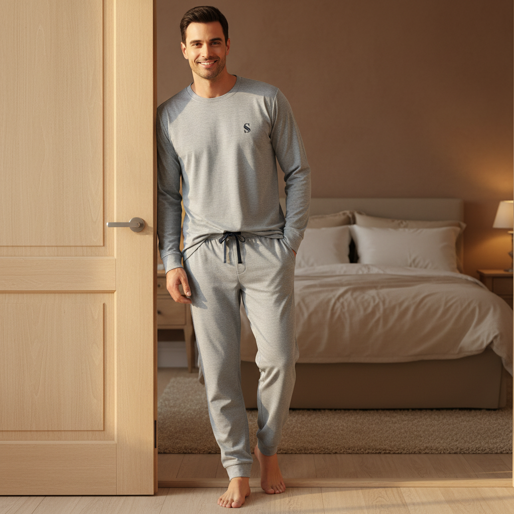 Men's Grey Pyjama Set