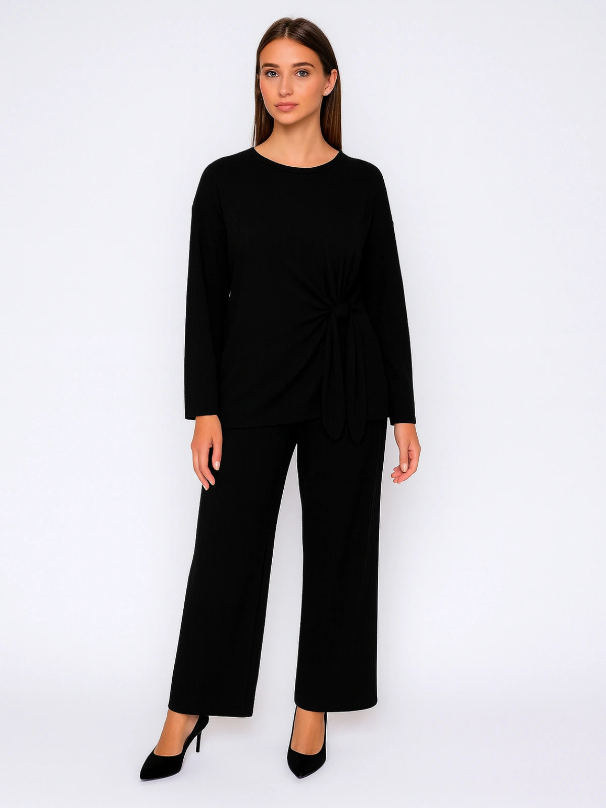 Ladies Long Sleeve Side Tie Set