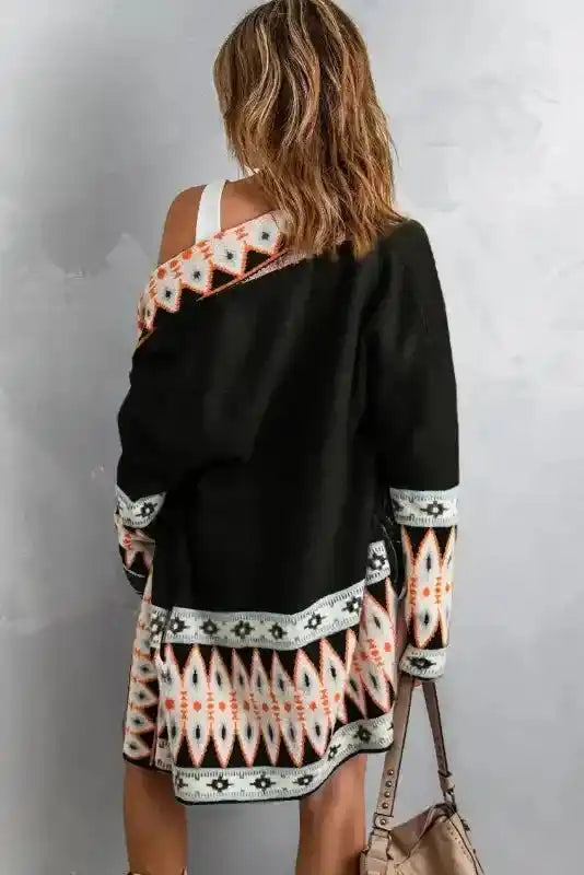 Aztec Print Duster Cardigan Women UK