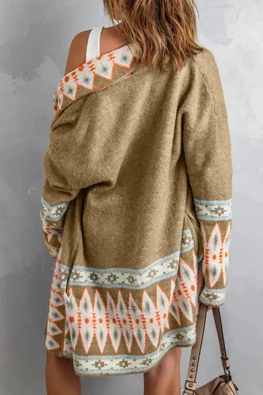 Aztec Print Duster Cardigan Women UK
