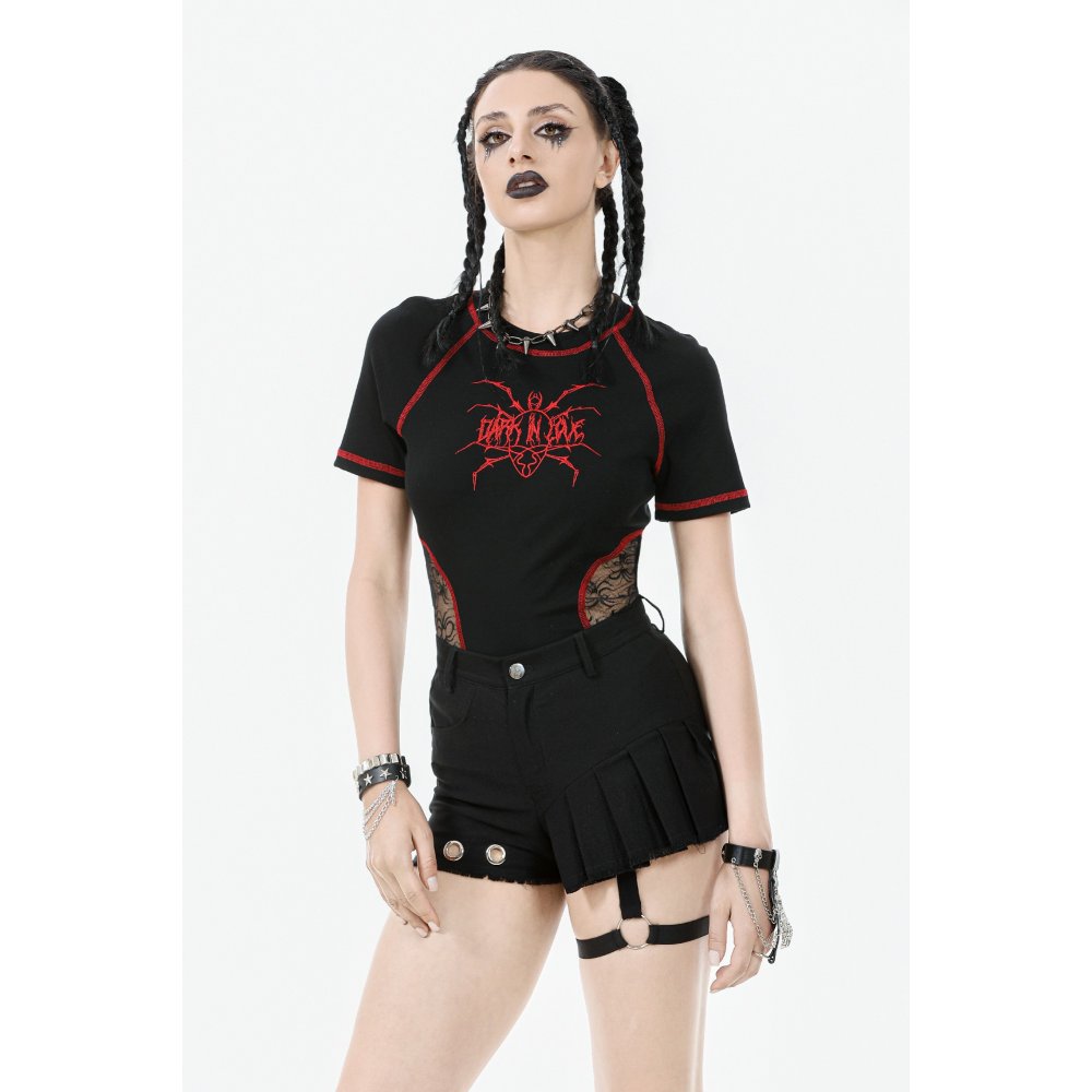 Dark in Love Gwen Pleated Garter Shorts