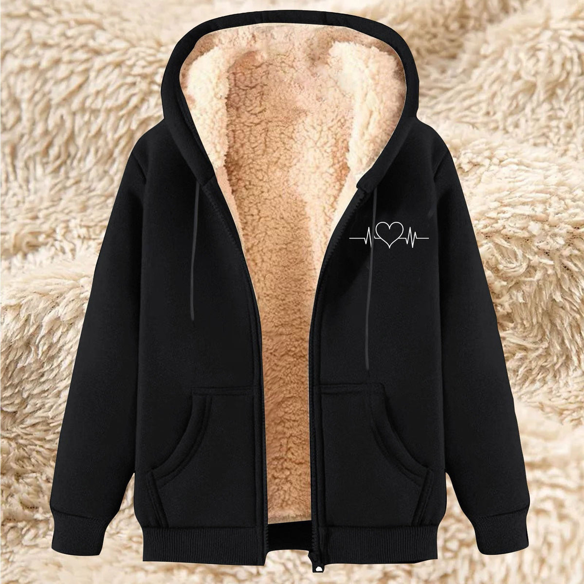 Men's Fleece Hoodie With Fleece Lining, Thick And Warm For Winter, Lamb Fleece For Autumn And Winter