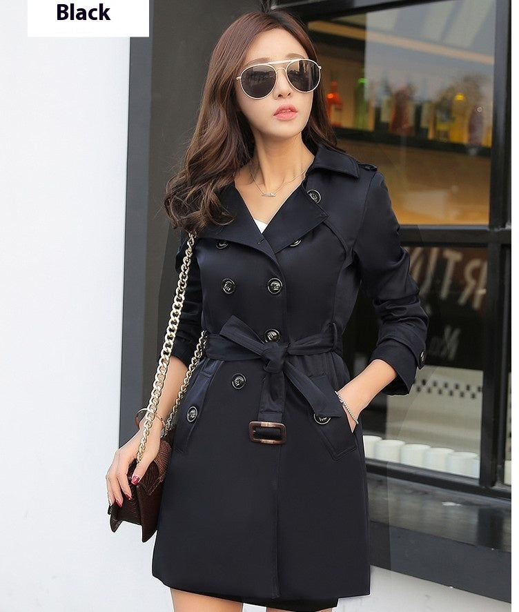 Women's Fashion Trench Coat Mid-length Coat