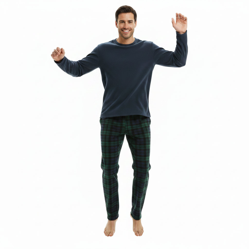 Men's Green Fleece Pyjama Set