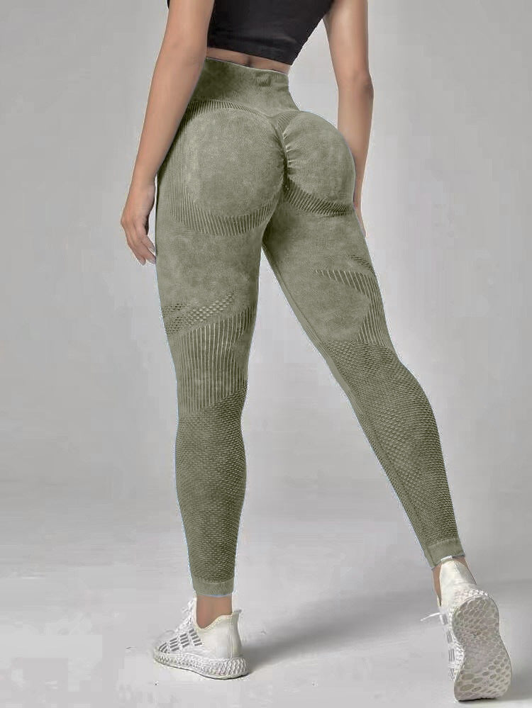 Hollow Design Seamless Leggings High Waist Hip Lifting Running Sports Fitness Yoga Pants Fashion Women's Clothing
