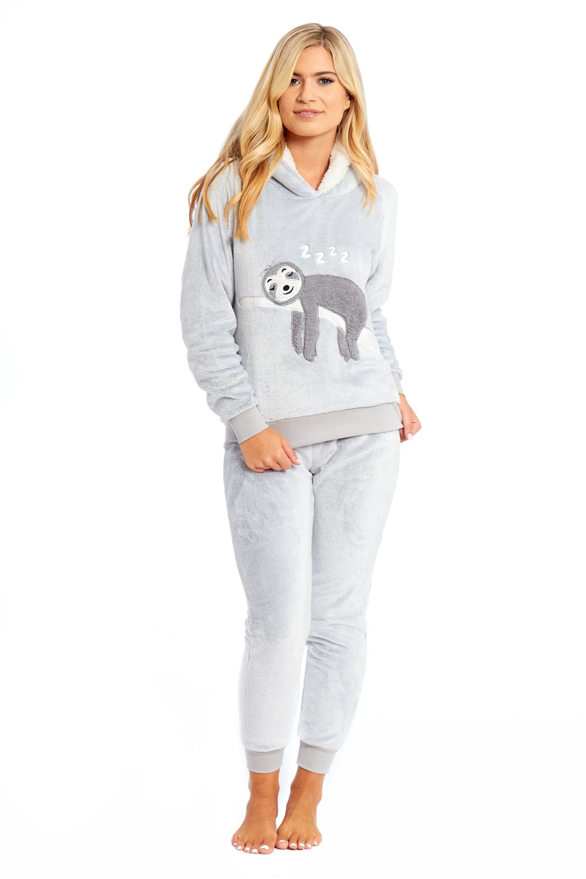Matching Mother & Daughter Sloth Fleece Pyjamas | Elvoro
