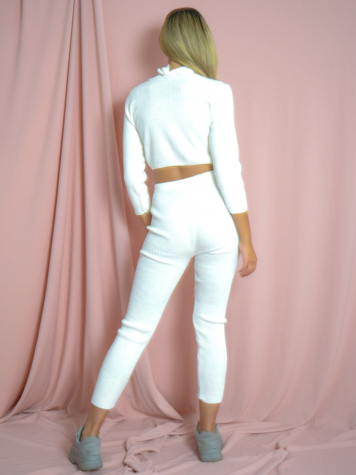 Roll Neck Knitted Ribbed Co-ord