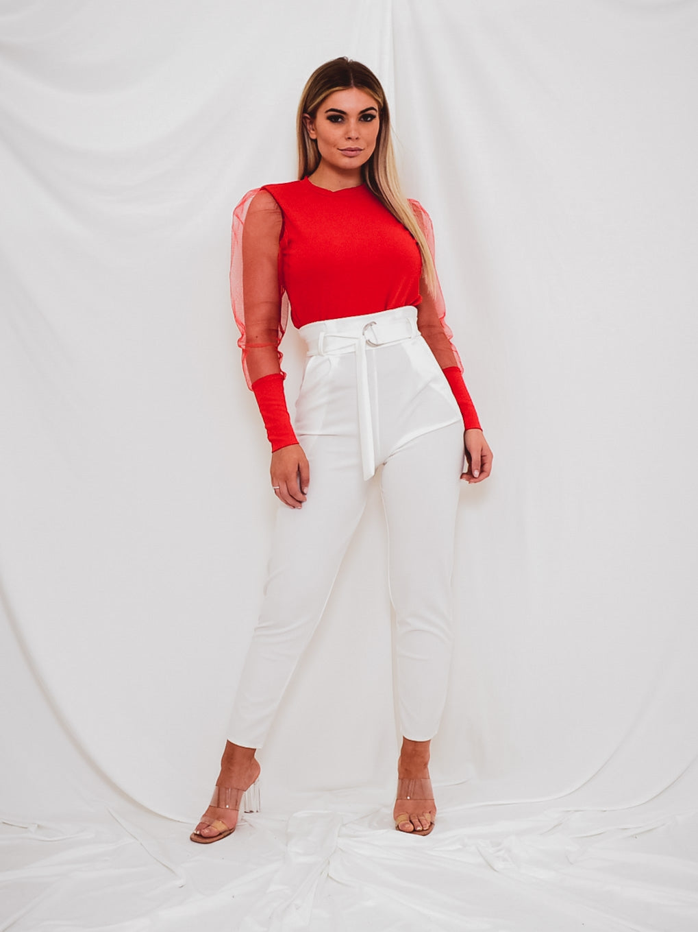 Fishnet Mesh Sleeve Top