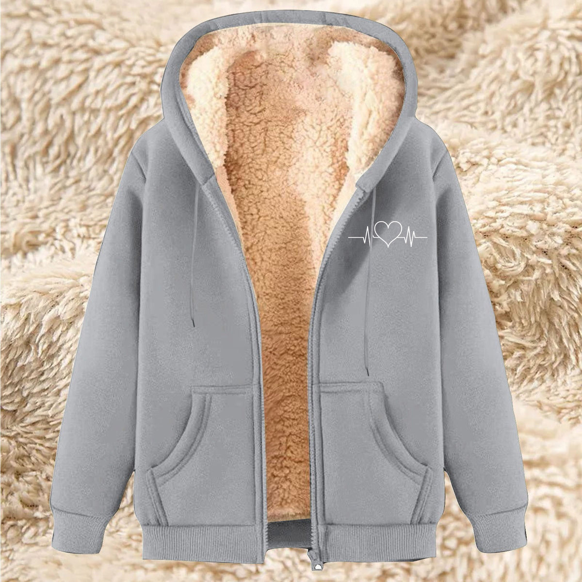Men's Fleece Hoodie With Fleece Lining, Thick And Warm For Winter, Lamb Fleece For Autumn And Winter