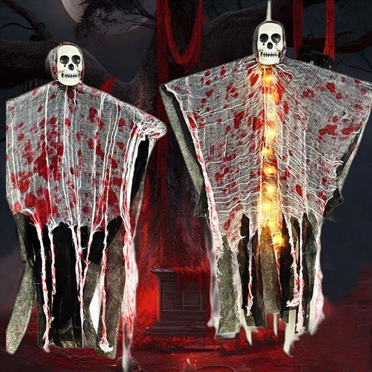 Halloween Decoration Blood-dyed Luminous Skull Hanging Ghost Outdoor Ornaments