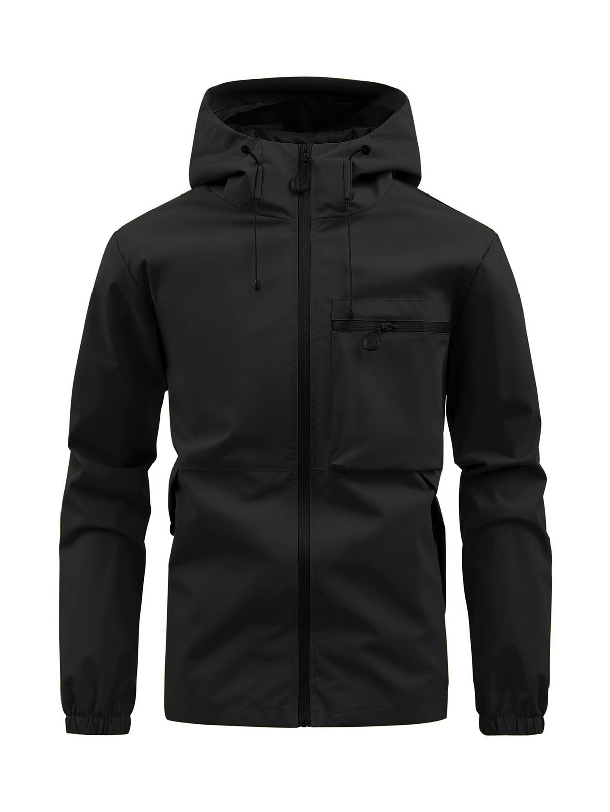 Men’s Fashion Casual Hooded Outdoor Coat – Solid Colour Multi-Pocket Workwear Jacket