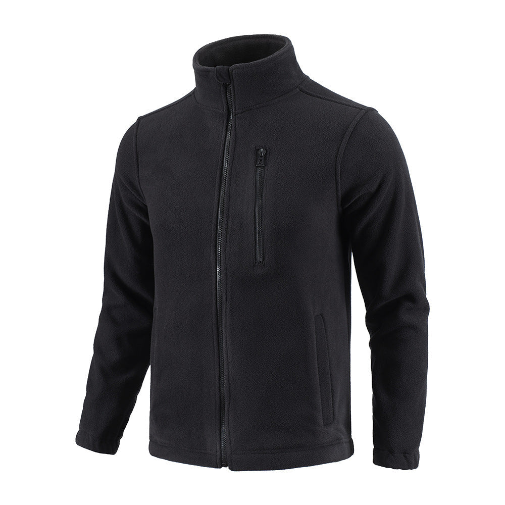 Men’s Camouflage Double-Sided Polar Fleece Cardigan – Warm Outdoor Jacket
