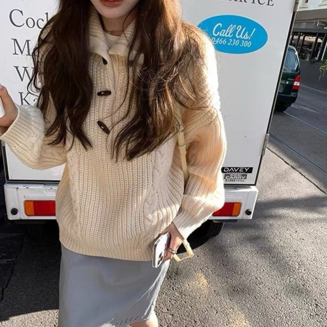 Turtleneck Twist Sweater Women's High-grade Casual