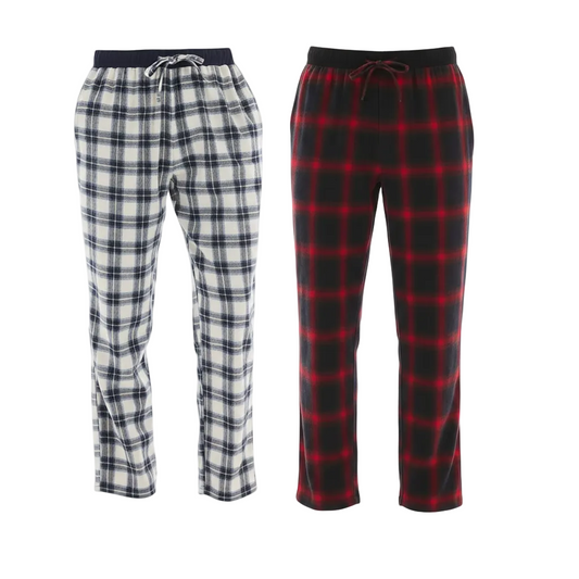 Mens Flannel Pyjama Bottoms - Unmatched Comfort and Style, Pack of 2