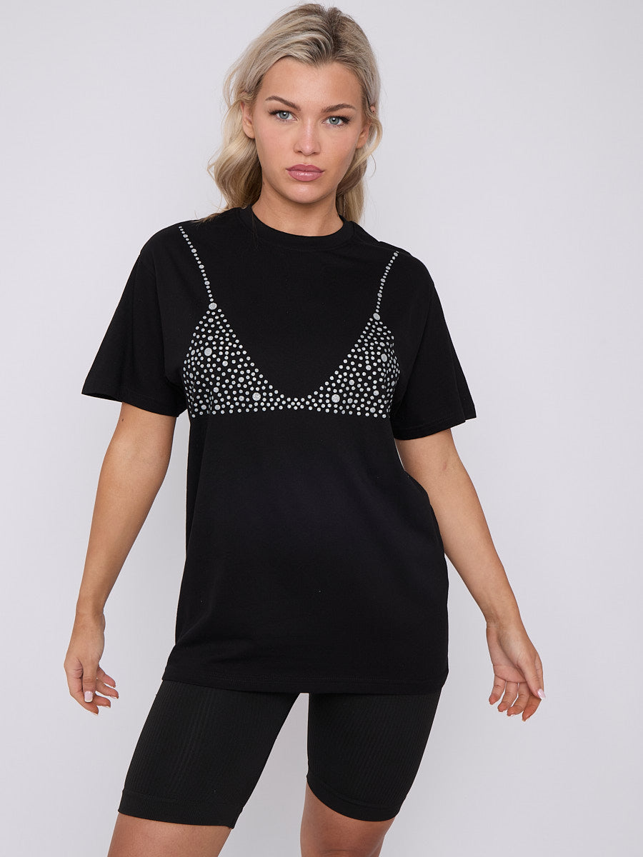 Glitter Bralet Pattern T-Shirt