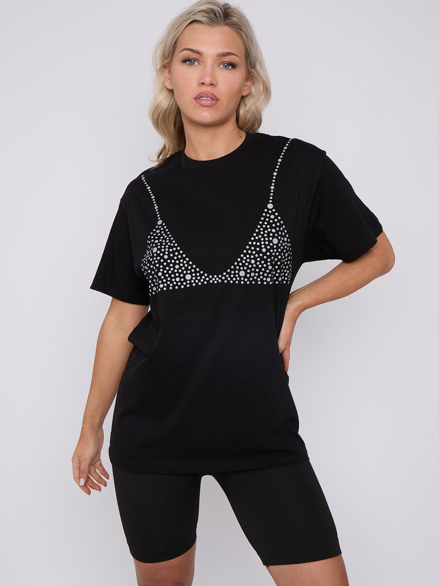 Glitter Bralet Pattern T-Shirt
