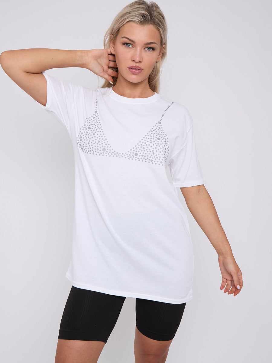 Glitter Bralet Pattern T-Shirt